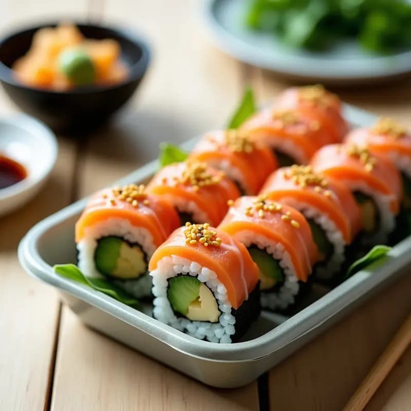 Sushi de Salmón Ahumado y Queso Crema: Roll Japonés Fusion para Tupper en 15 Minutos