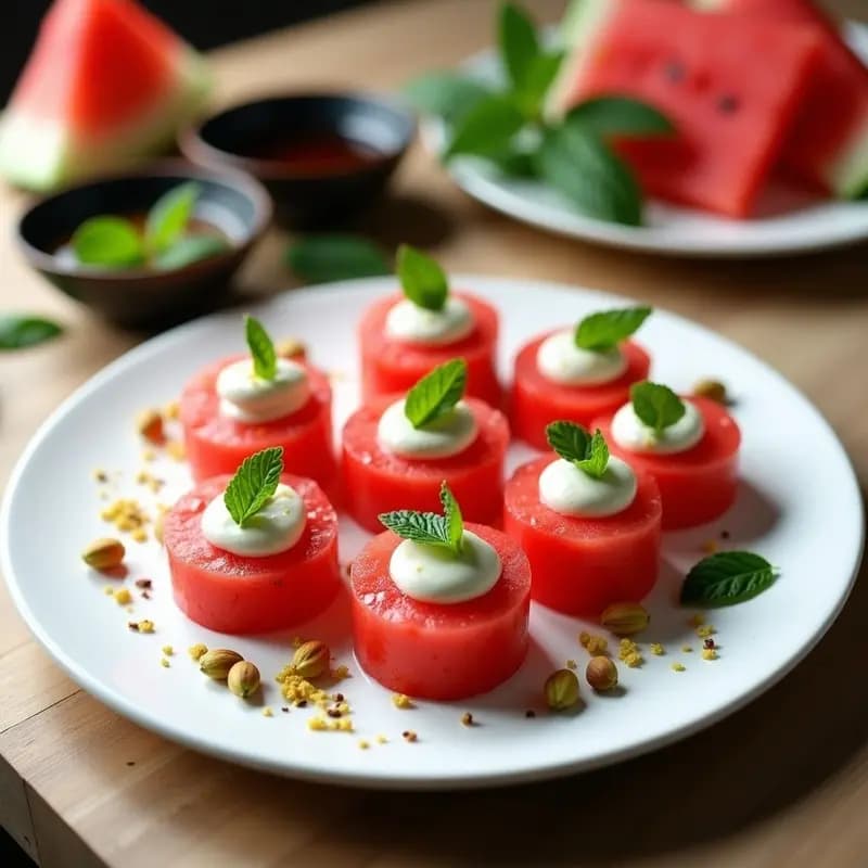 Sushi de Sandía con Relleno de Queso de Cabra y Menta: Receta Viral Sin Arroz Ni Pescado