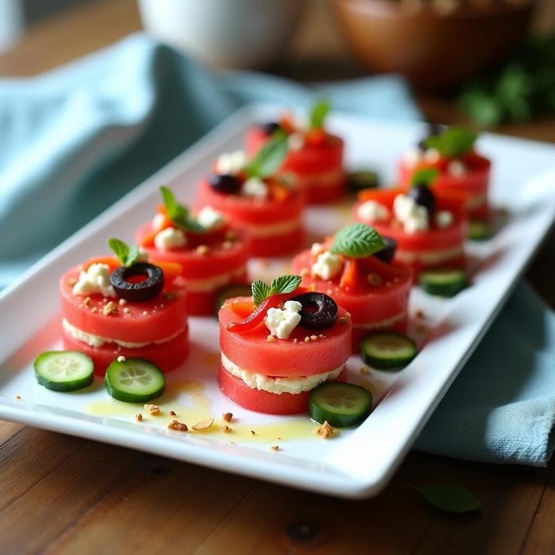 Sushi de Sandía y Queso Feta: Receta Vegana Sin Gluten con Toque Griego en 15 Minutos
