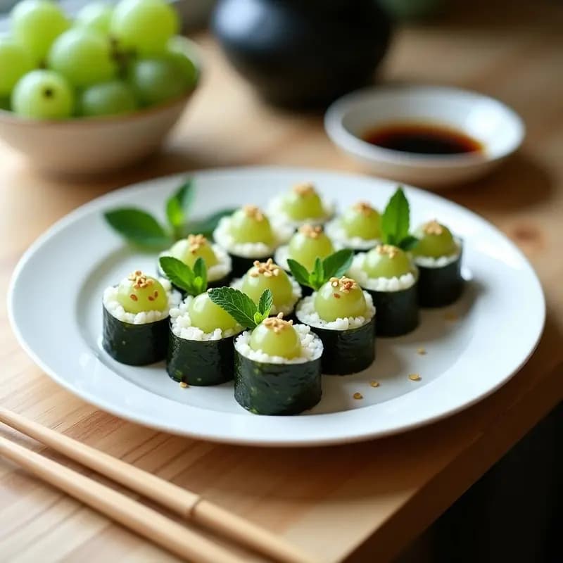 Sushi de Uva y Queso Crema: Receta Japonesa Innovadora Sin Pescado y Keto