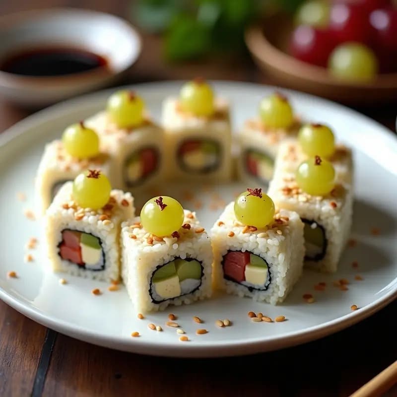 Sushi de Uva y Queso Philadelphia: Receta Japonesa Innovadora con Toque Dulce