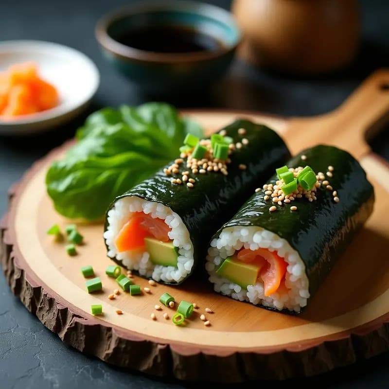 Sushiritto de Salmón Ahumado y Aguacate: Receta Japonesa en Hoja de Nori para Llevar