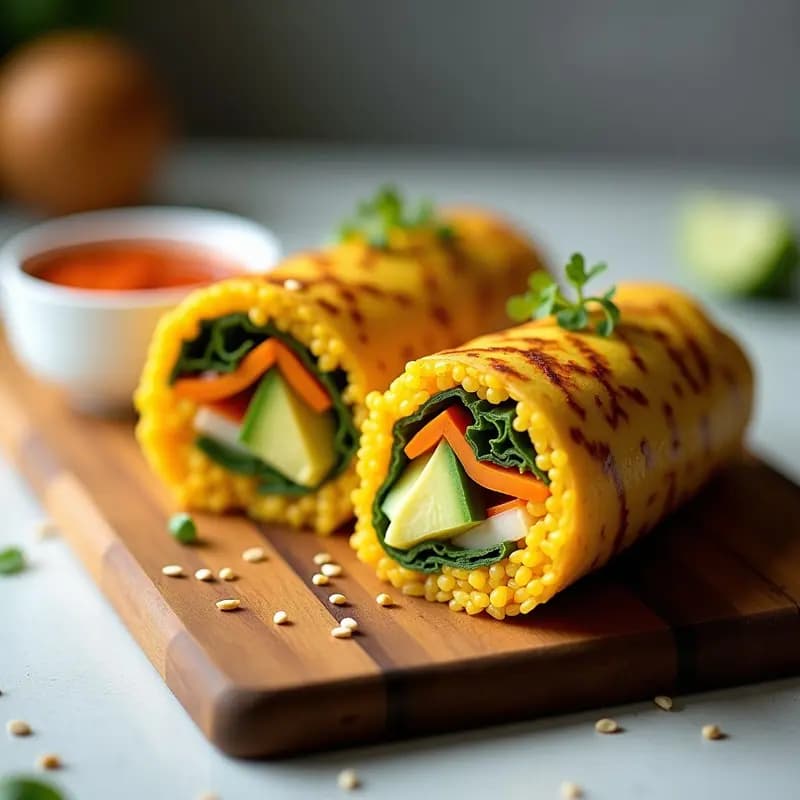 Sushirrito de Aguacate y Mango con Salsa Sriracha: Receta Fusion Caliente y Fría