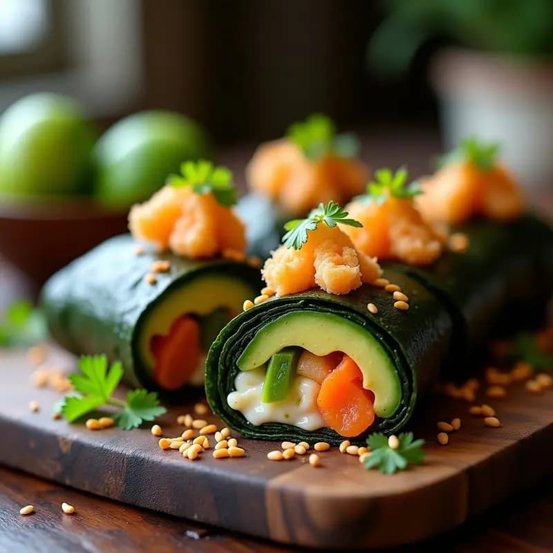 Sushirrito de Aguacate y Tempura de Camarón: Receta Mexi-Japonesa Fusion en Papel de Algas