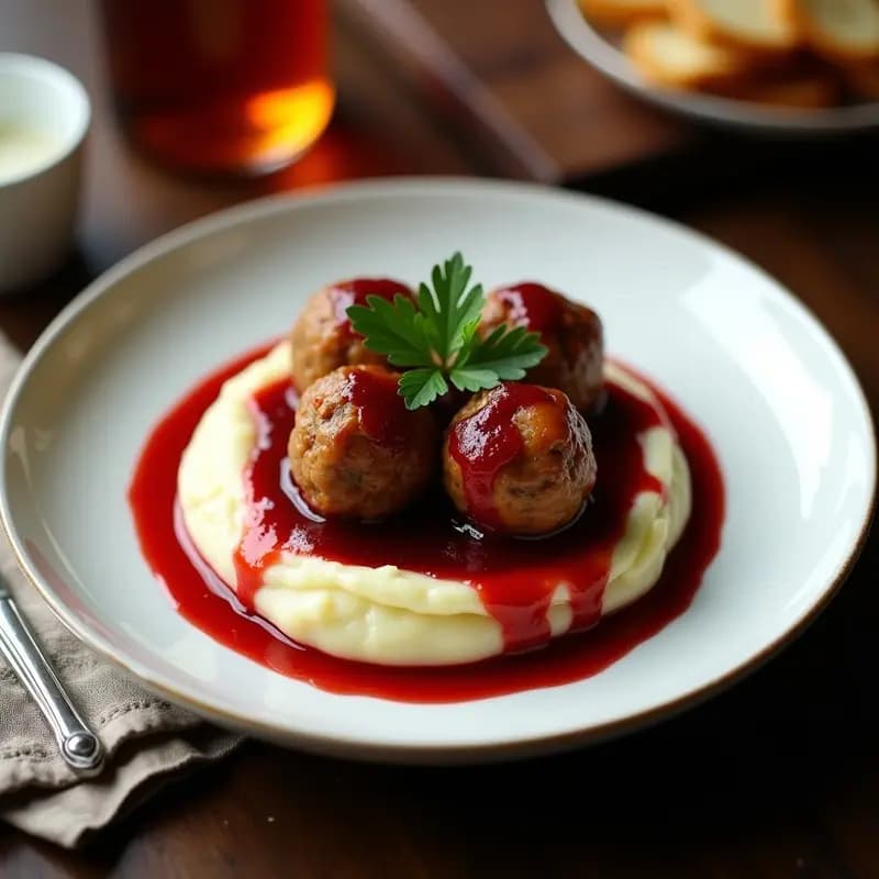 Nick’s Swedish Meatballs con Puré de Patatas y Salsa de Arándanos: Receta Sueca Reconfortante