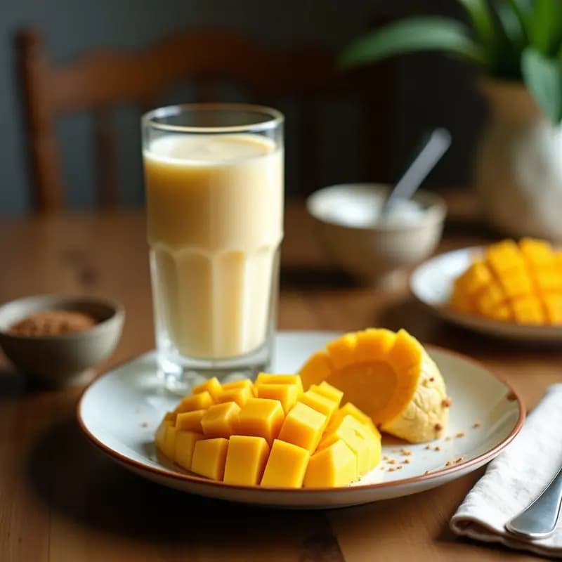 S weighing de Mango y Leche de Coco con Chía: Postre Indonesio Sin Azúcar