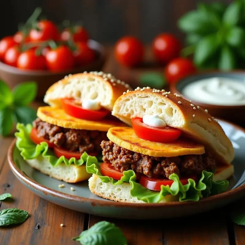 T Beirute de Carne y Queso Halloumi: Receta Libanesa en Sándwich Crujiente