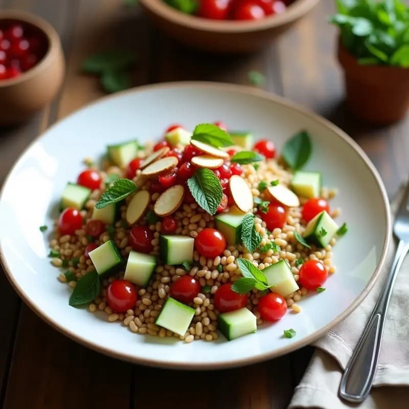Tabboule de Espelta y Granados: Ensalada Libanesa con Toque de Mentas Frescas