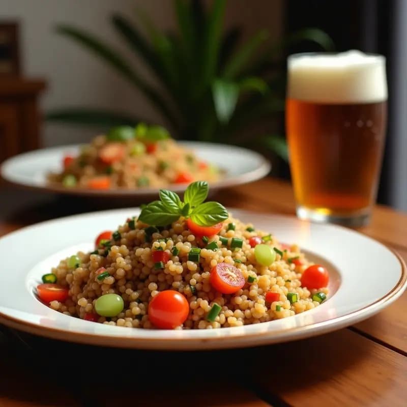 Tabbouleh de Bulgur Integral y Arándanos: Ensalada Libanesa con Toque Frutal