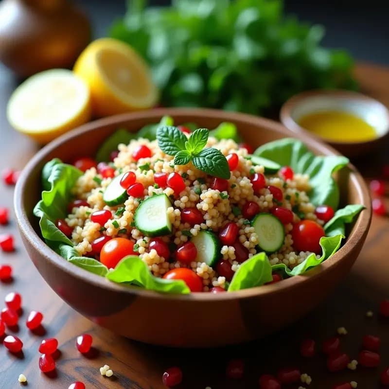 Tabbouleh de Bulgur y Granados con Vinagreta de Limón: Ensalada Libanesa Keto