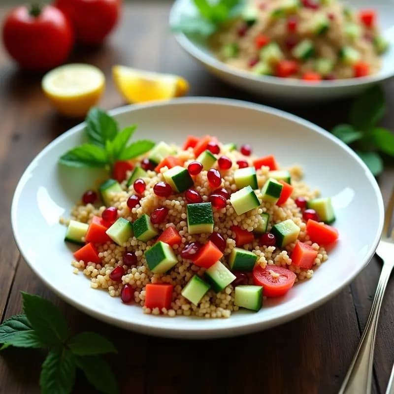Tabbouleh de Bulgur con Tomate y Mentas: Ensalada Libanesa Fresca y Sin Cocción