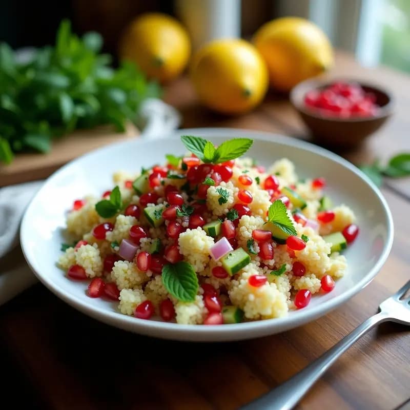 Tabbouleh de Coliflor y Granado: Ensalada Libanesas Sin Gluten y Detox