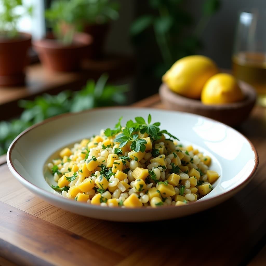 Tabbouleh de Coliflor y Mentas con Limón Confitado: Receta Libanesa Low-Carb y Sin Cocinar