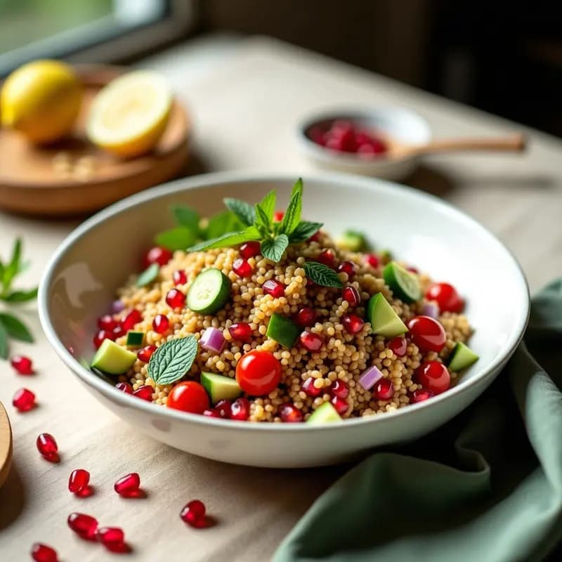 Tabbouleh de Espelta y Granados: Ensalada Libanesa Reinventada con Superfoods
