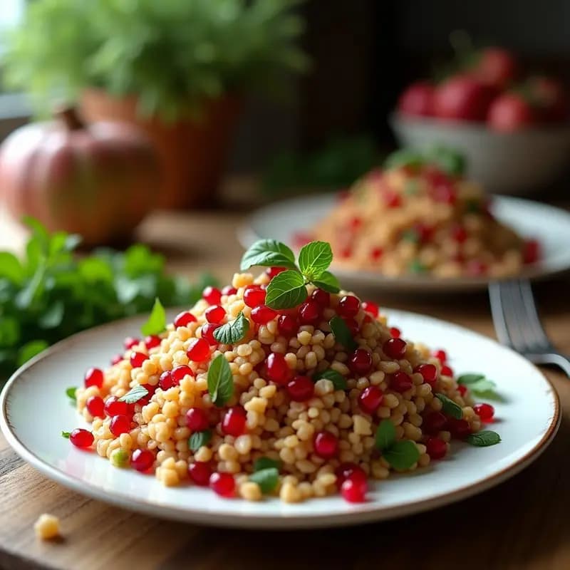 Tabbouleh con Grano de Trigo y Granados: Ensalada Árabe Vegana y Fresca