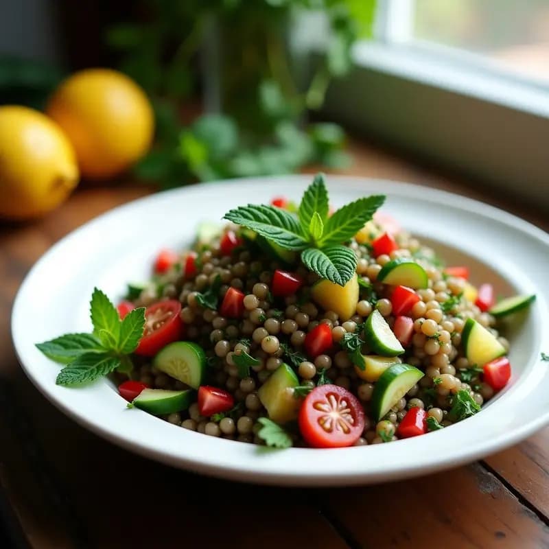 Tabbouleh de Lentejas con Limón Confitado y Menta: Ensalada Líbanesa Vegana y Alta en Hierro