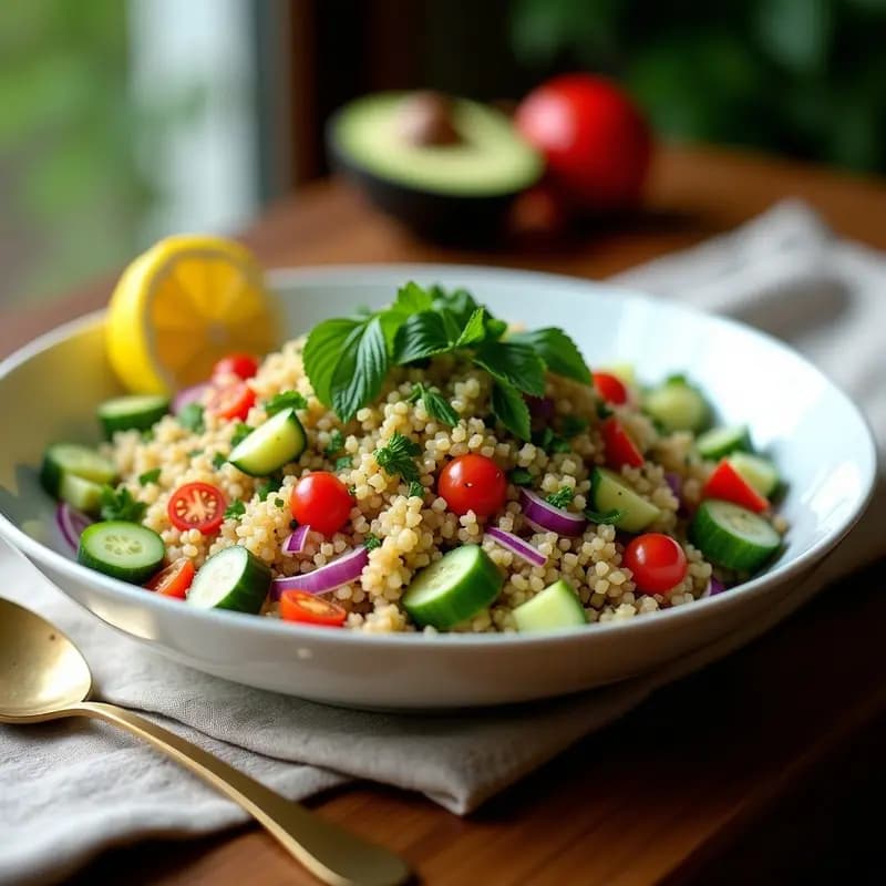 Tabbouleh Libanés con Quinoa en Airfryer: Receta Fresca y Sin Horno en 15 Minutos