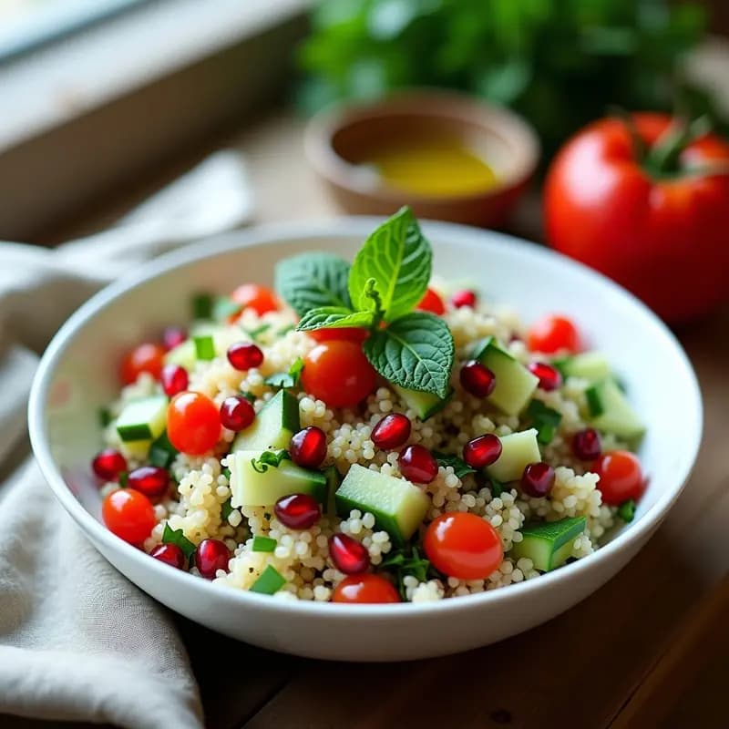 Tabbouleh de Quinoa y Granadas: Receta Libanesa Sin Gluten y Alta en Antioxidantes