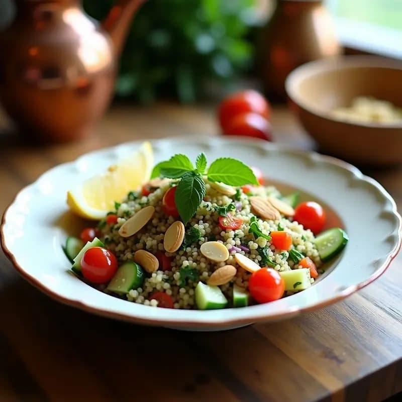 Tabbouleh de Quinoa y Hierbas Frescas: Receta Libanesa Proteica y Sin Gluten