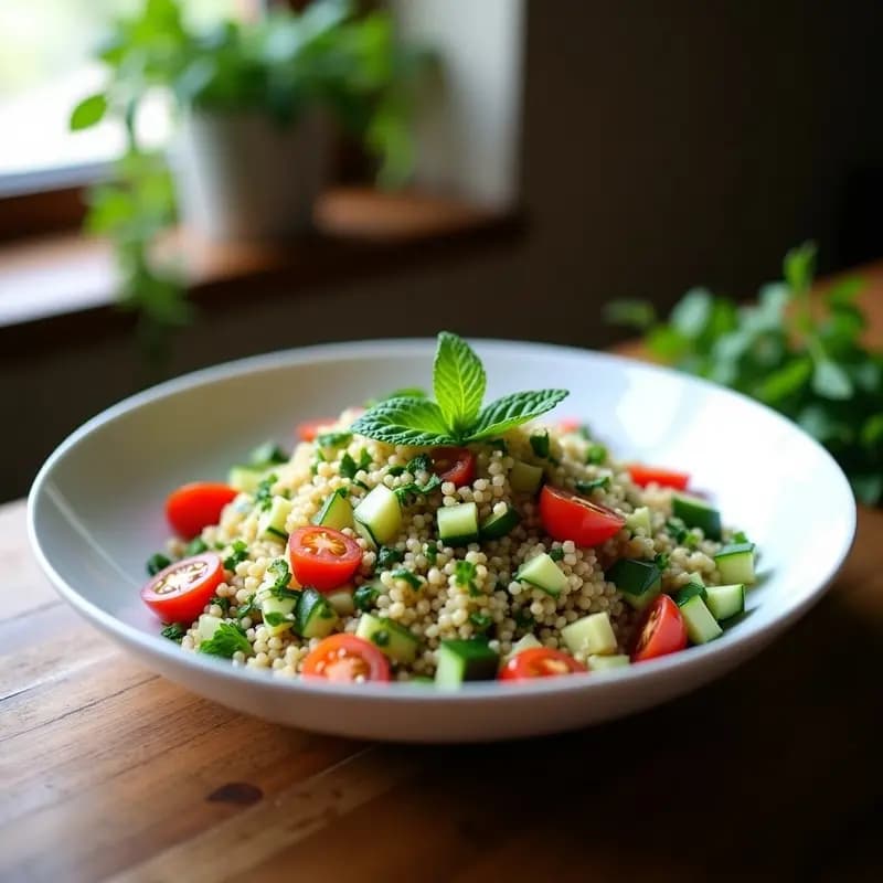 Tabbouleh de Quinoa y Perejil con Limón: Receta Libanesa Keto y Sin Gluten