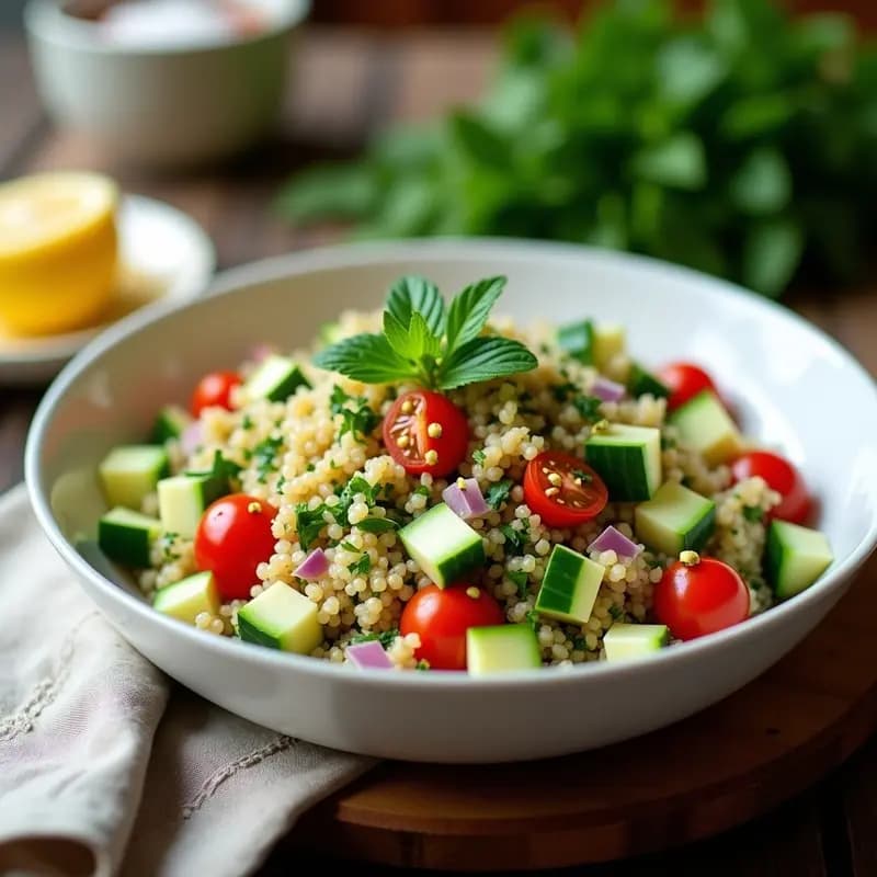 Tabbouleh de Quinoa y Perejil: Receta Libanesa Vegana con Toque Proteico