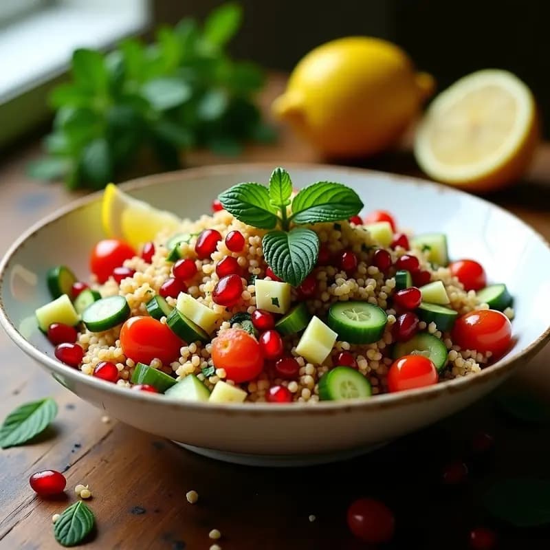 Tabbouleh libanés con Trigo Bulgur y Menta: Entrante Fresco y Vegano en 15 Minutos