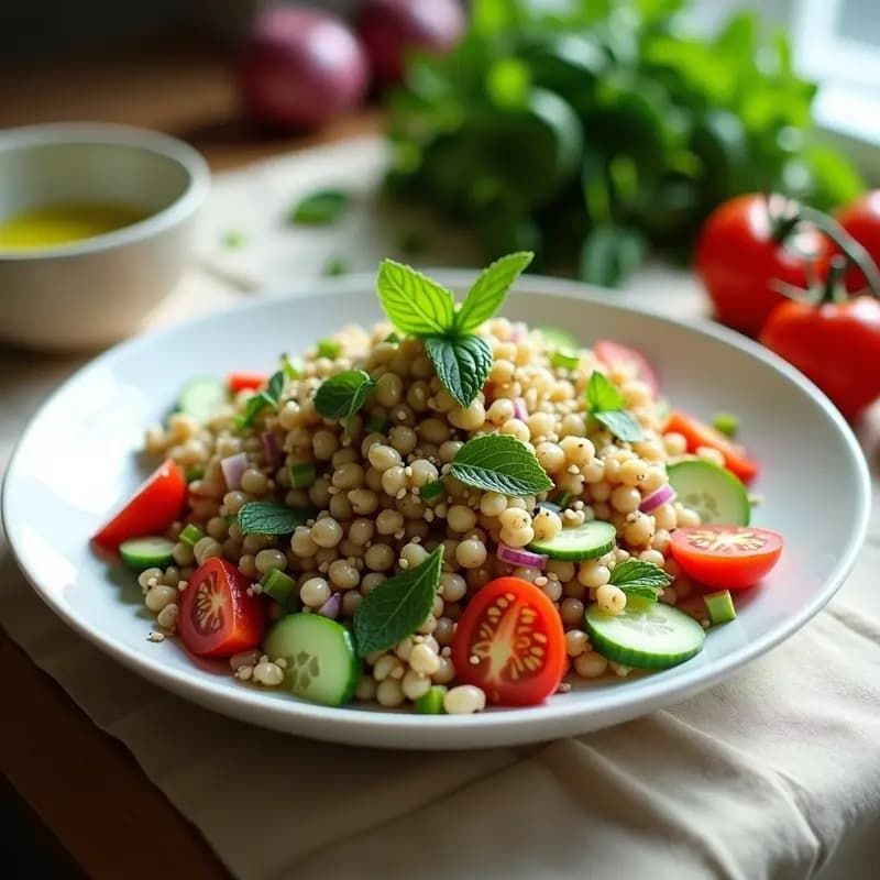 Tabbouleh de trigo sarraceno y menta fresca: Ensalada libanesa keto en 15 minutos