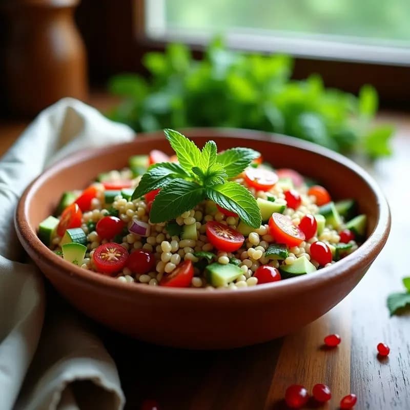 Tabbouleh de Trigo Sarraceno y Mentas: Ensalada Libanés Sin Gluten