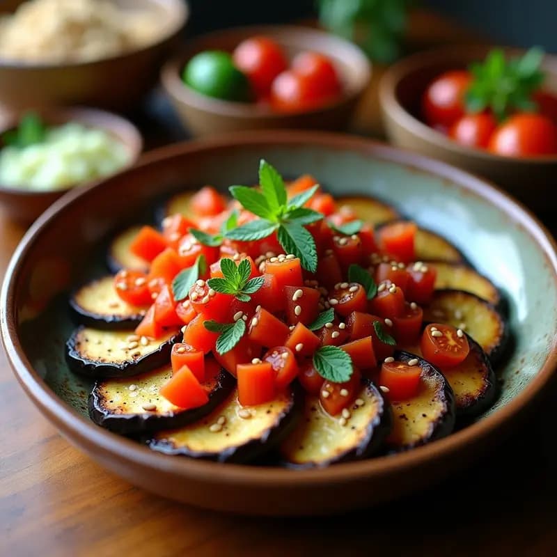 Tabetieh Libanesa de Berenjena y Tomate: Entrante Vegano y Sin Gluten al Horno