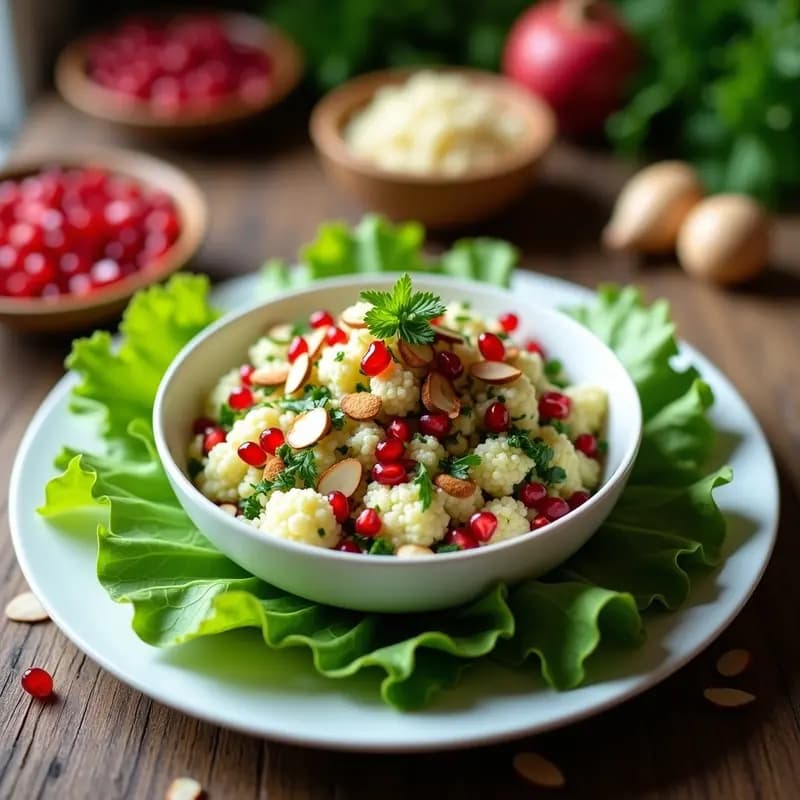 Taboulé de Coliflor y Granados: Ensalada Libanesa Low Carb y Sin Trigo