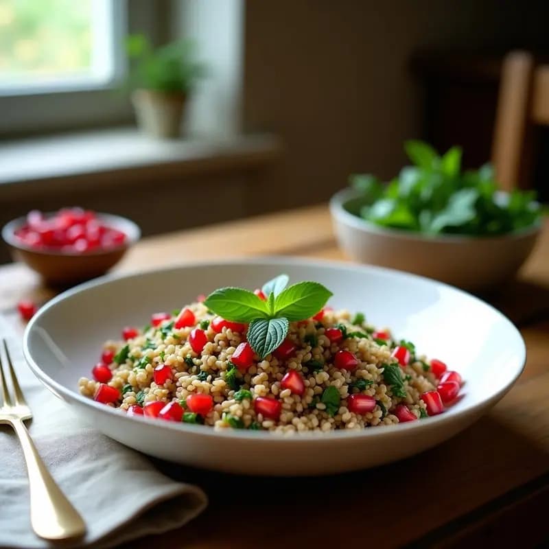 Taboulé Libanés con Espelta y Granados: Ensalada Vegana y Rica en Fibra