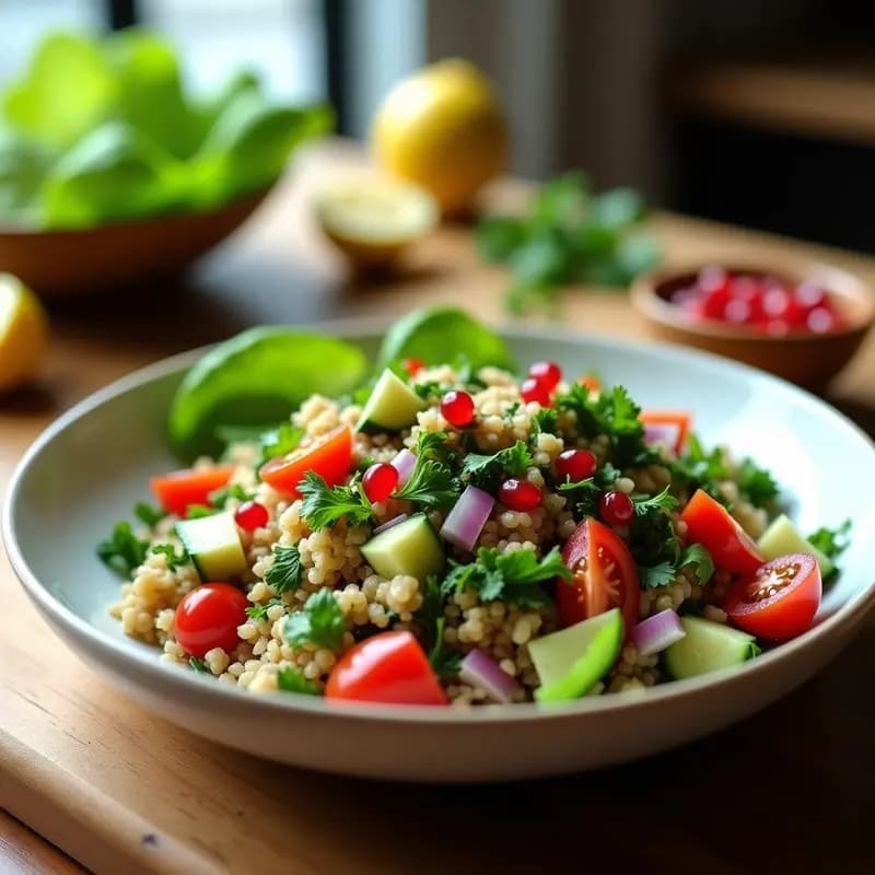Taboulé Libanés con Trigo Burgol y Hierbas Frescas: Entrante Vegano y Sin Gluten
