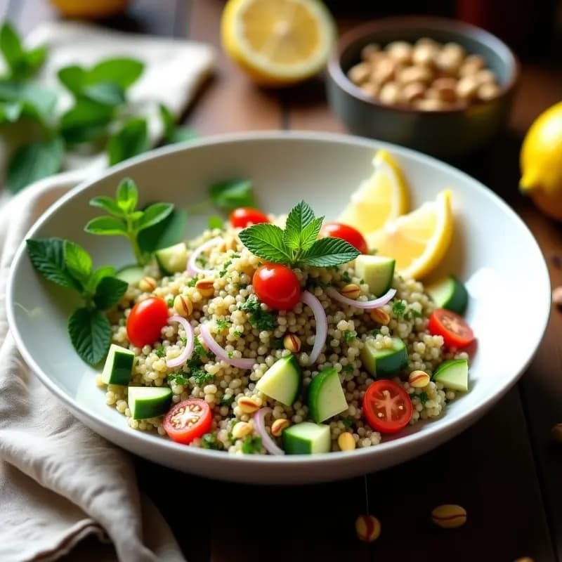 Taboulé de Quinoa y Hierbas Frescas con Limón: Receta Libanes Vegana y Sin Gluten