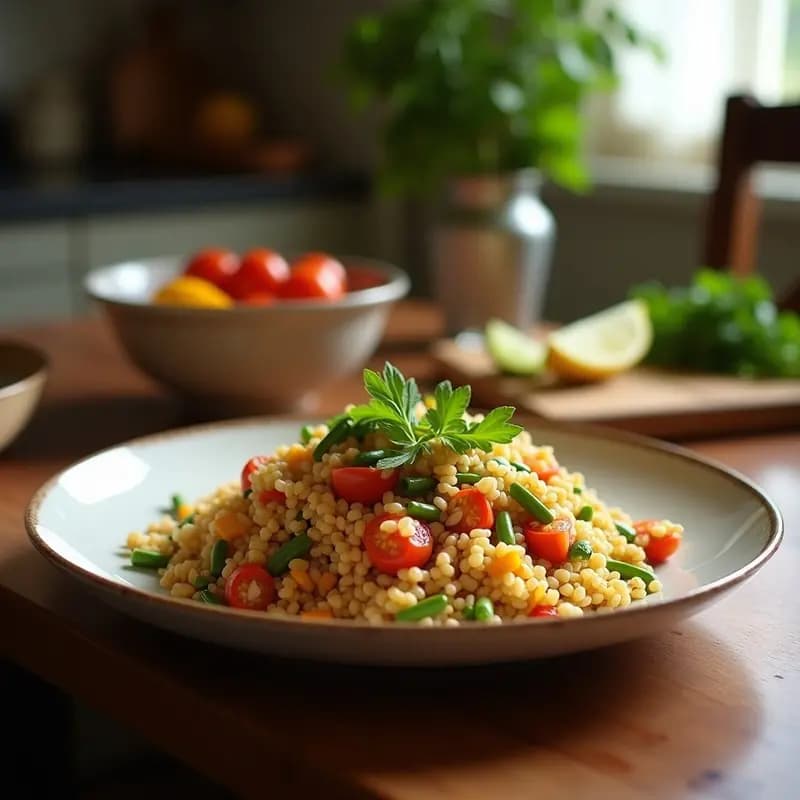 Tabouleh Libanes de Trigo Bulgur y Perejil: Ensalada Fresca y Vegana