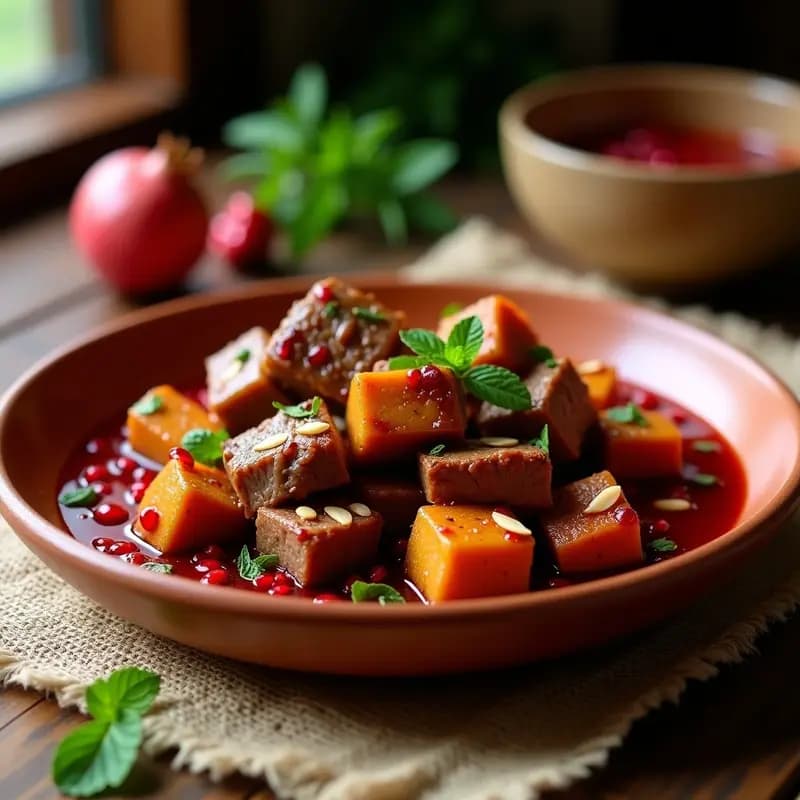 Tabs de Cordero con Salsa de Granada y Menta: Receta Tunecina en Olla Rápida