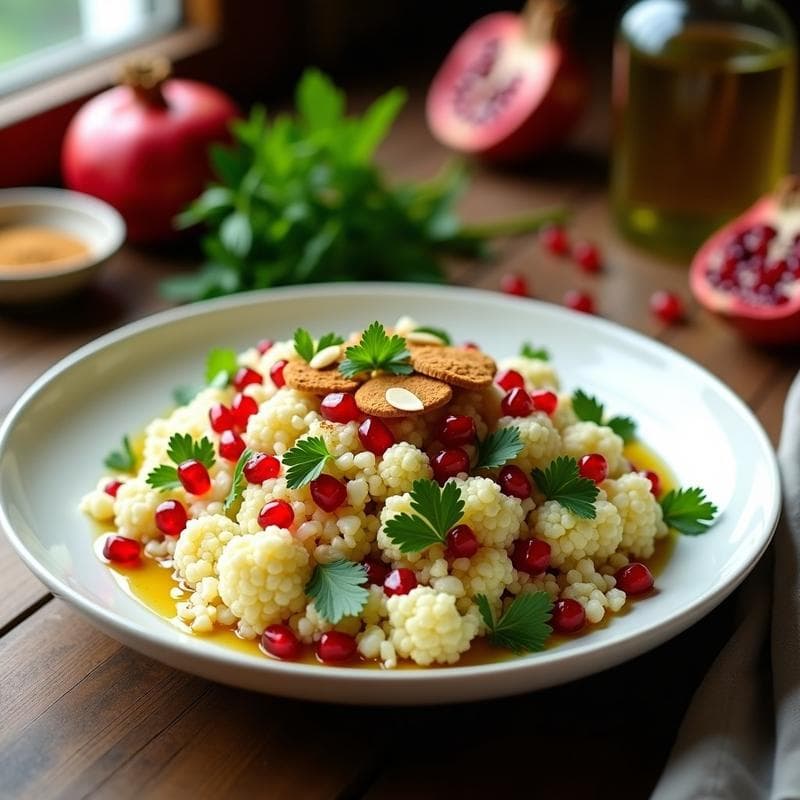 Tabule de Coliflor y Granado: Ensalada Vegana y Sin Gluten con Toque Persa