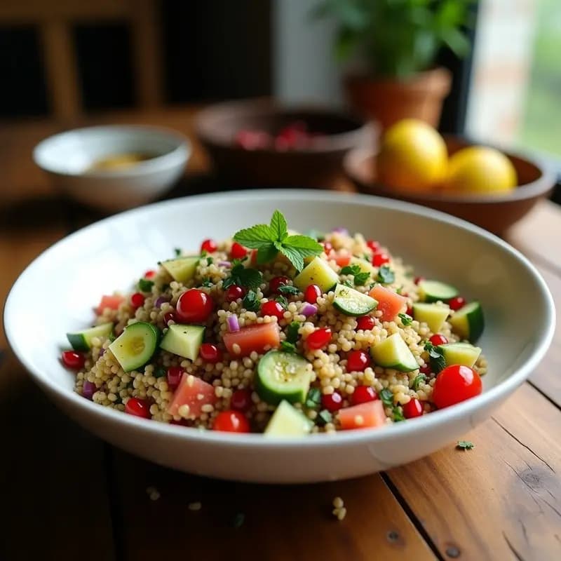 Tabulé de Quinoa con Zaatar y Limón: Receta Árabe Alta en Proteína y Sin Gluten