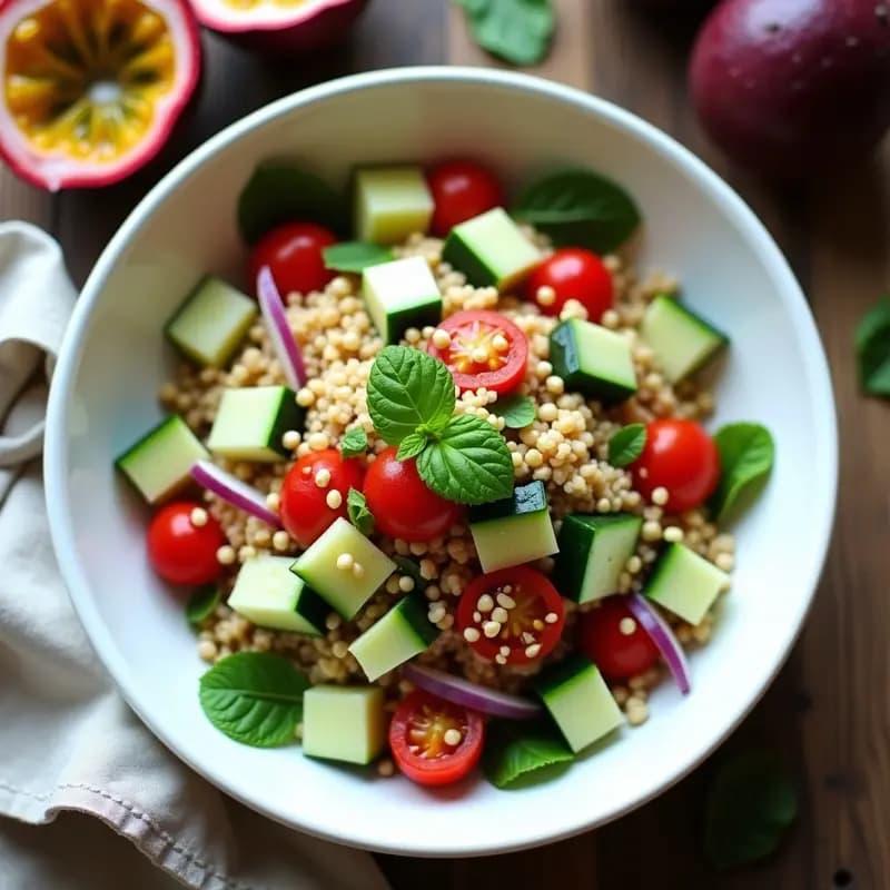 Tabule con Granadilla y hierbabuena: Ensalada Libanesa Fresca y Detox en 10 Minutos