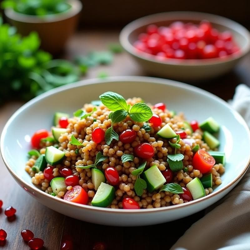 Tabulé de Lentejas Rojos y Granada: Receta Libanesa Alta en Proteína en 15 Minutos