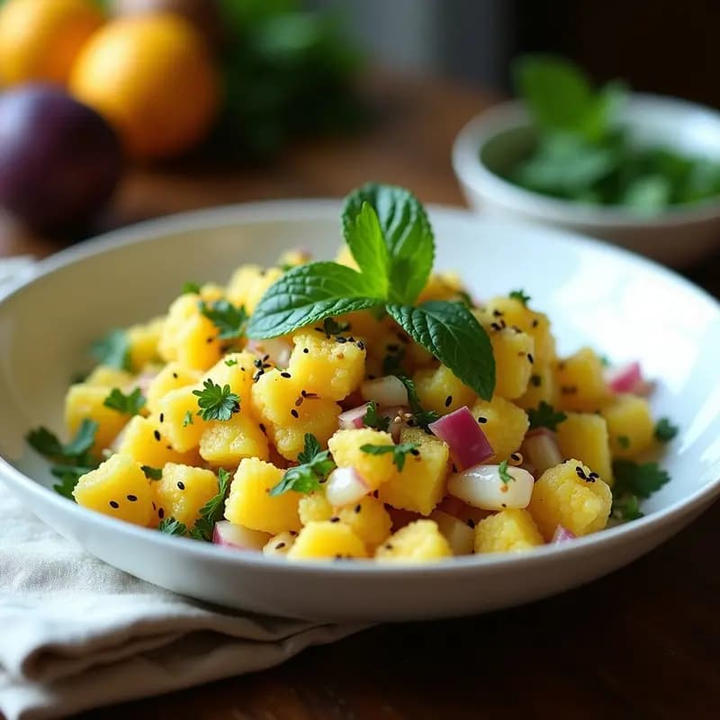 Tabulé Libanés con Granadilla y Menta: Ensalada Refreshing Vegana y Sin Gluten
