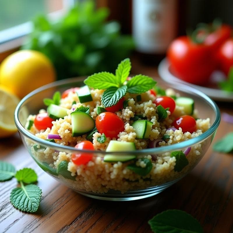 Tabulé Libanés con Quinoa: Receta en Airfryer con Umami y Sin Gluten en 20 Minutos