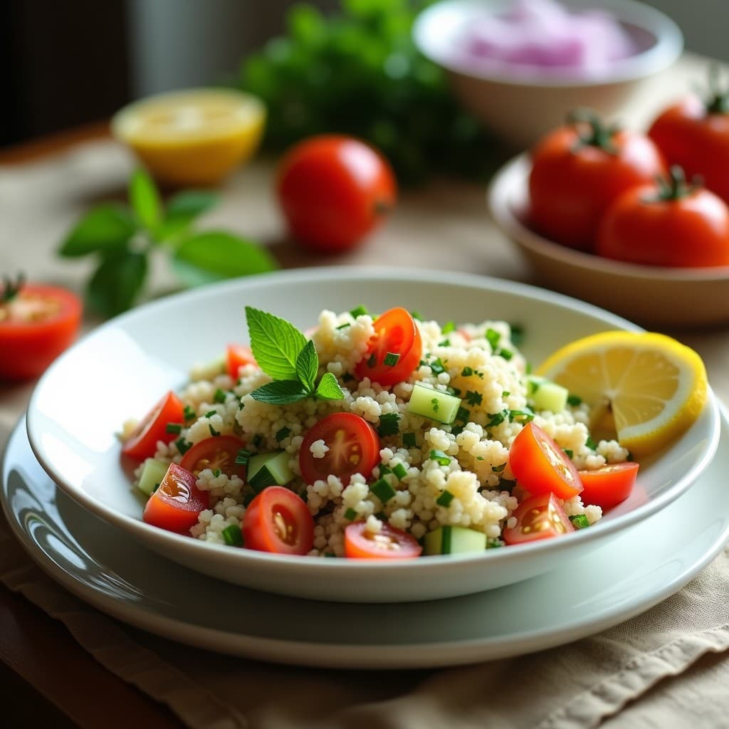 Tabule de Quinoa con Tomate, Pepino y Menta: Receta Libanesa Sin Gluten