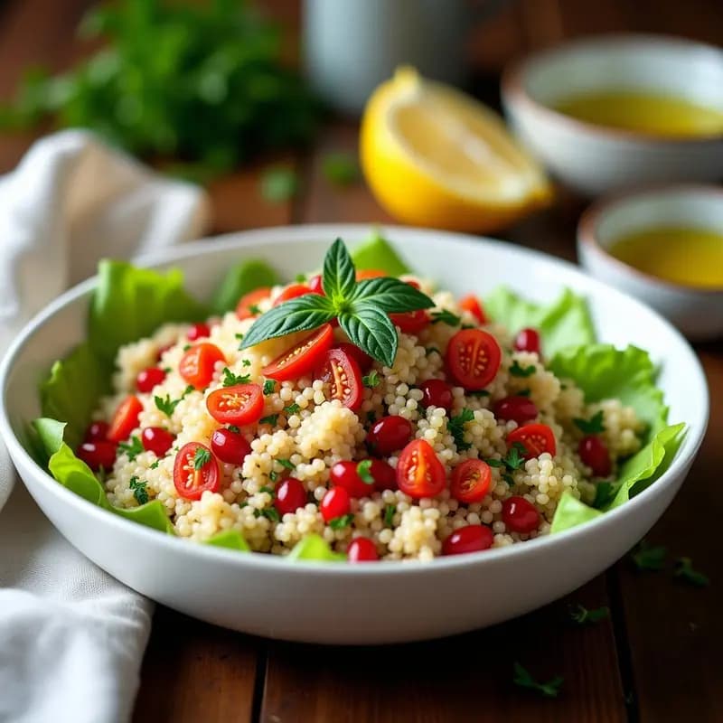 Tabule de Quinoa y Tomates Secos: Receta Libanesa Vegana y Alta en Fibra