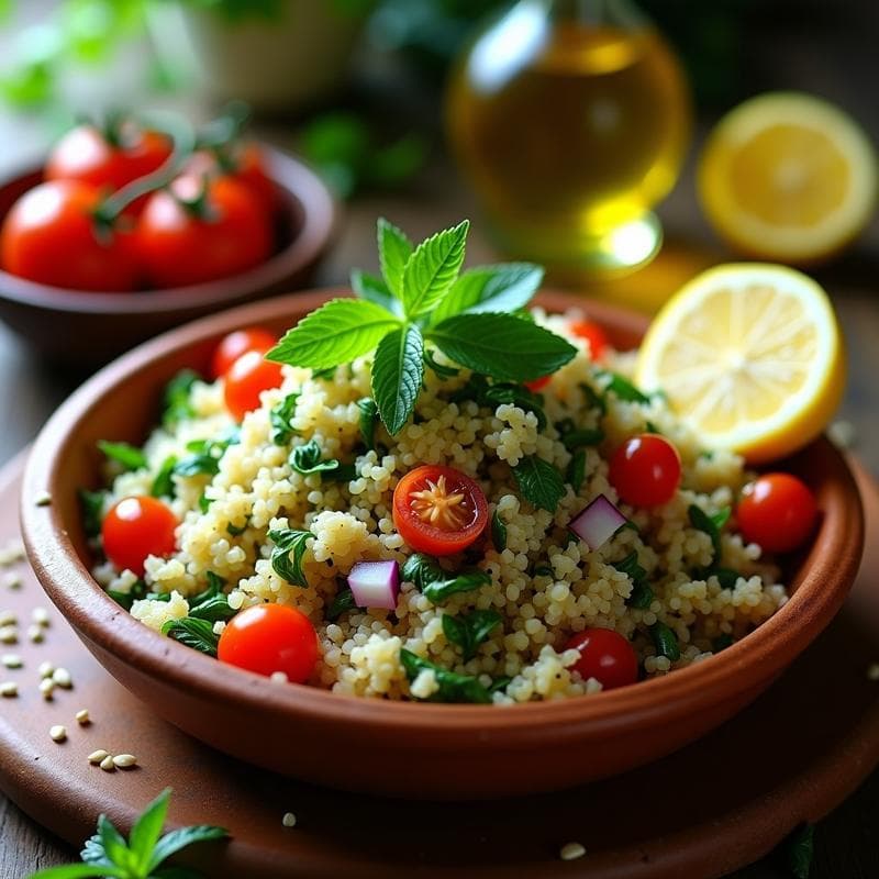 Tabulé Sirio con Limón y Menta: Receta Vegana Tradicional en 15 Minutos