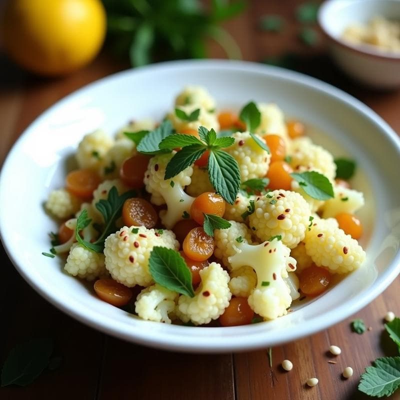 Tabuleh de Coliflor y Pasas: Ensalada Libanesa Keto y Sin Gluten