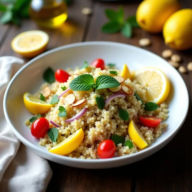 Tabuleh de Quinoa y Granadilla con Vinagreta de Limón: Receta Libanesa Sin Gluten y Alta en Proteína