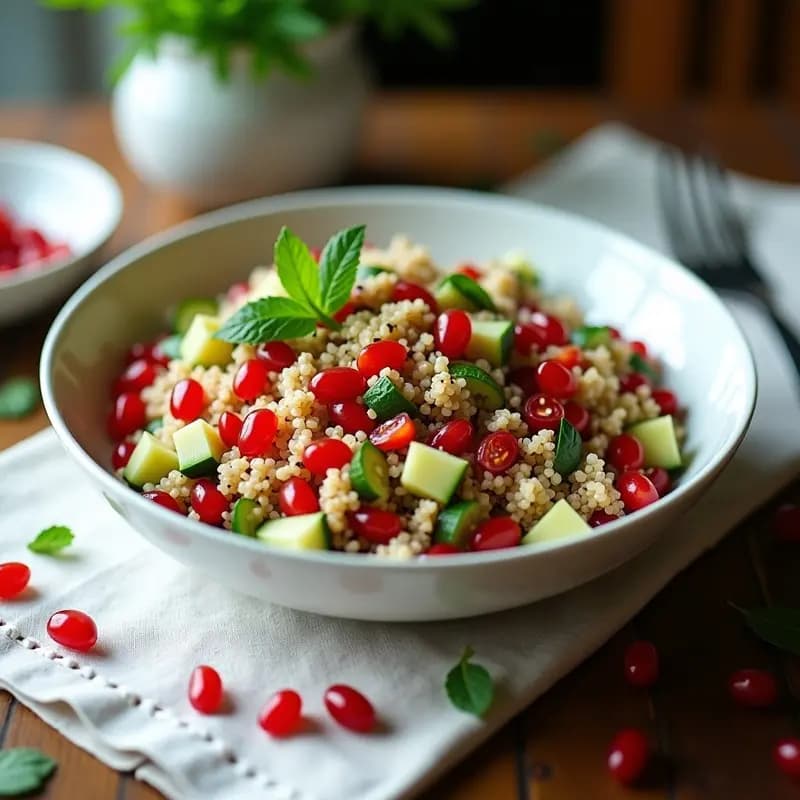 Tabuleh de Quinoa y Granado: Receta Líbano Vegana y Alta en Proteína
