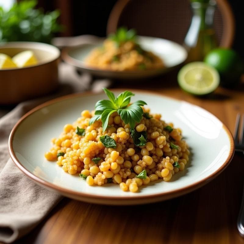 Tabuleh de Quinoa y Granados con Vinagreta de Limón y Aceite de Oliva: Entrante Árabe Sin Gluten