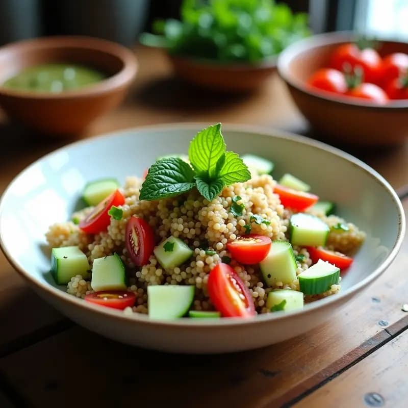 Tabuleh de Quinoa y Mentas Fresca: Receta Libanesa Keto y Sin Gluten