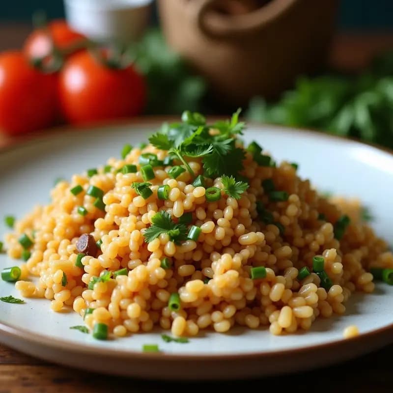 Tabuleh Libanés con Trigo Bulgur y Hierbas Frescas: Ensalada Vegana y Detox